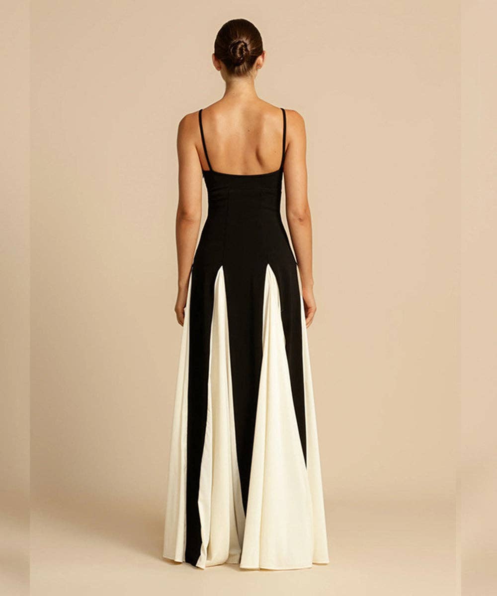 Aria Romance - Wholesale Gown - Women's - Contrast Panel Halter Bodycon Dress4