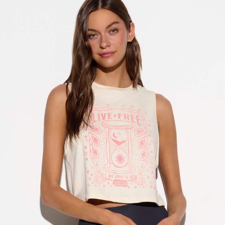 Live Free Spirit Crop Tank for wholesale by Spiritual Gangster