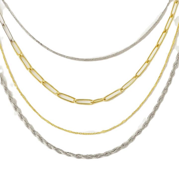 Birthstone & Drop Charm Necklaces - 6 Pk (By Style) for wholesale by Maya J