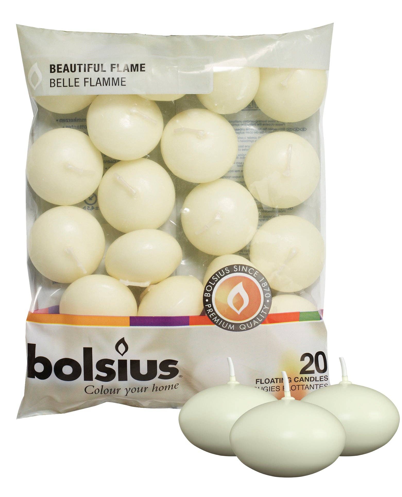 BOLSIUS - Wholesale Grappige kaars - Zwevende kaars van 1,75 inch, set van 20 stuks, ongeparfumeerd voor romantische bruiloftscenterpieces, decoraties, evenementen, zwembad of elke gelegenheid.10