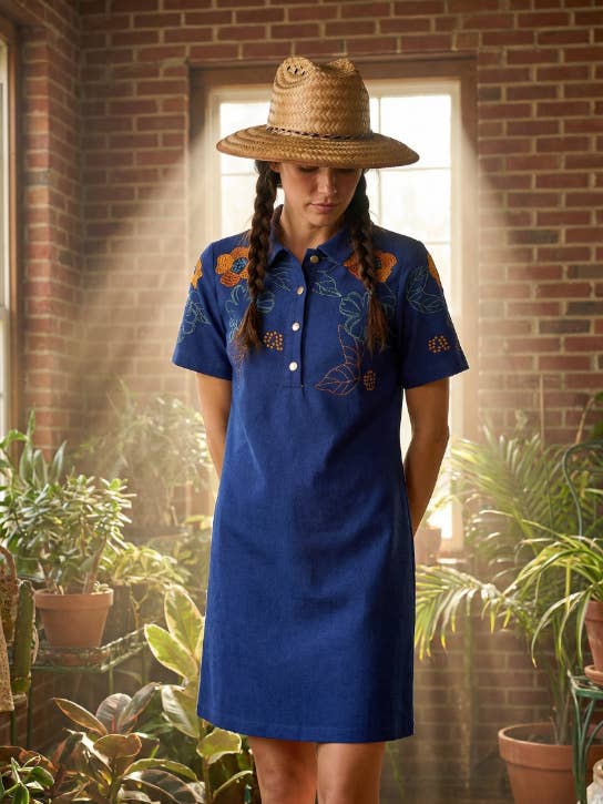 Vestido Curto Relax Fit Sólido de Ganga por atacado de RUBIENN