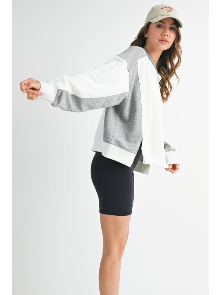 AEMI + CO - Wholesale Sweatshirt - Women's - 9106FK Colorblock Terry Pullover Sweatshirt21