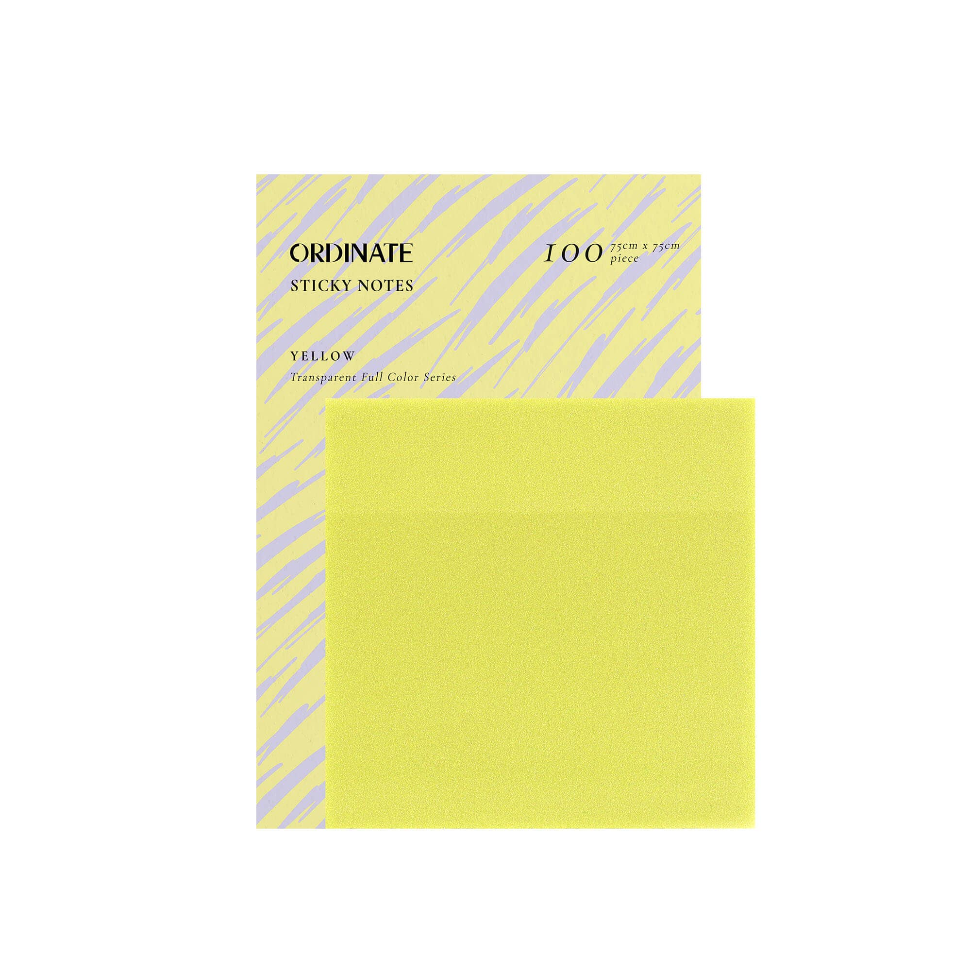 Ordinate - Venta al por mayor Notas adhesivas - Amarillo | Notas adhesivas transparentes 75mm x 75mm0
