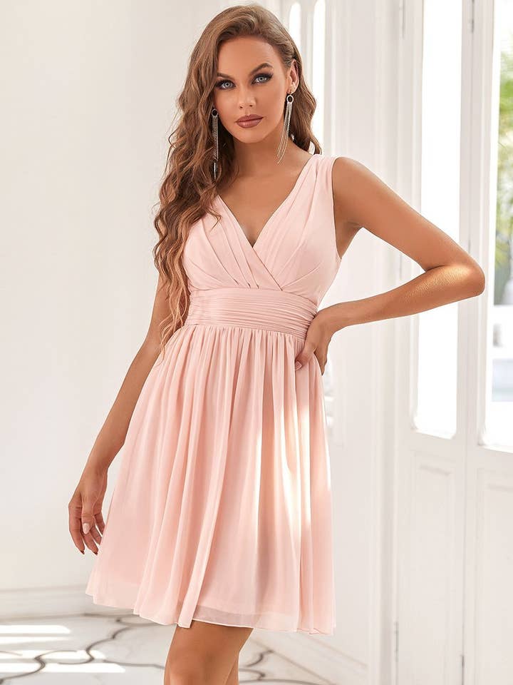 Ever-Pretty - Wholesale Dress - Women's - Double V-neck Chiffon Cocktail Dress