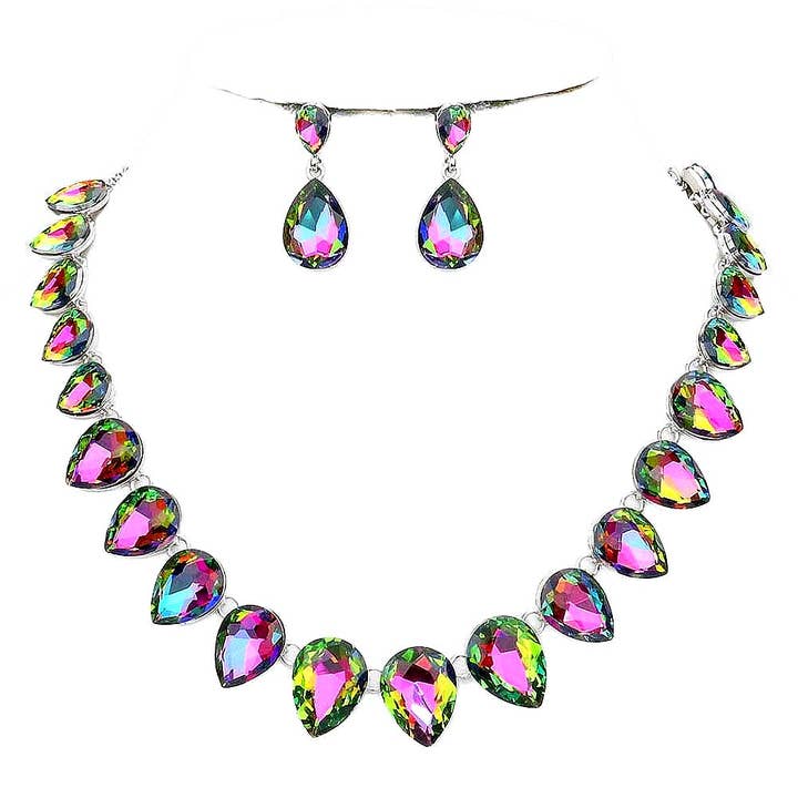 Diacly - Wholesale Jewelry Set - Pear Connection Crystal Necklace Set1