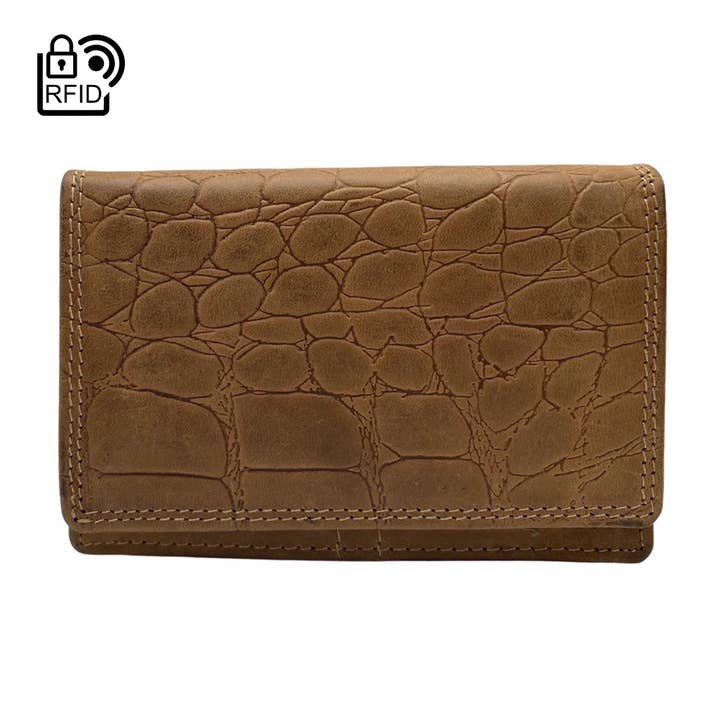 Arrigo - Wholesale Wallet - Women's - Leather Wallet ladies - Buffel Leather Croco Print Compact2