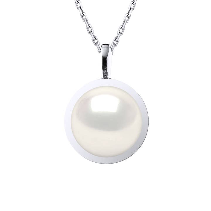 Ciondolo a forma di ciondolo in oro bianco, una vera perla culturale per la vendita all'ingrosso da parte di Mitzuko