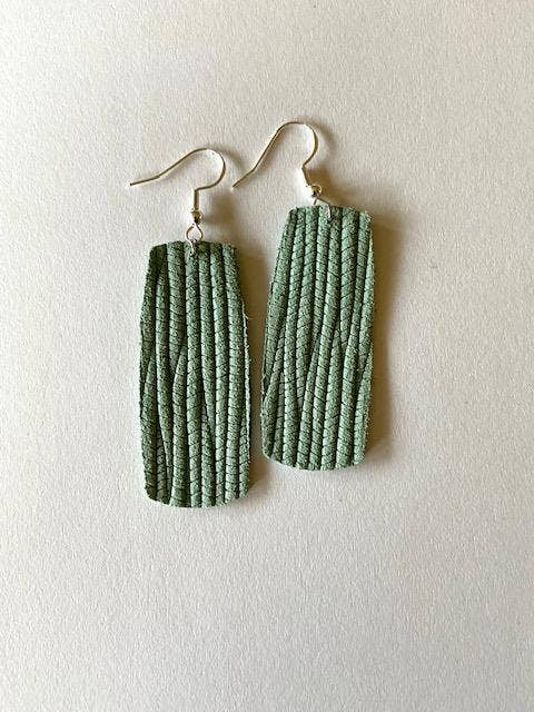 Mint Textured Bar Earrings for wholesale by K Leather Designs