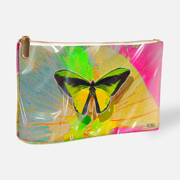 Neon Butterfly Makeup Bag – Neon Wings Travel Cosmetic Pouch for wholesale by Deanna Filippo