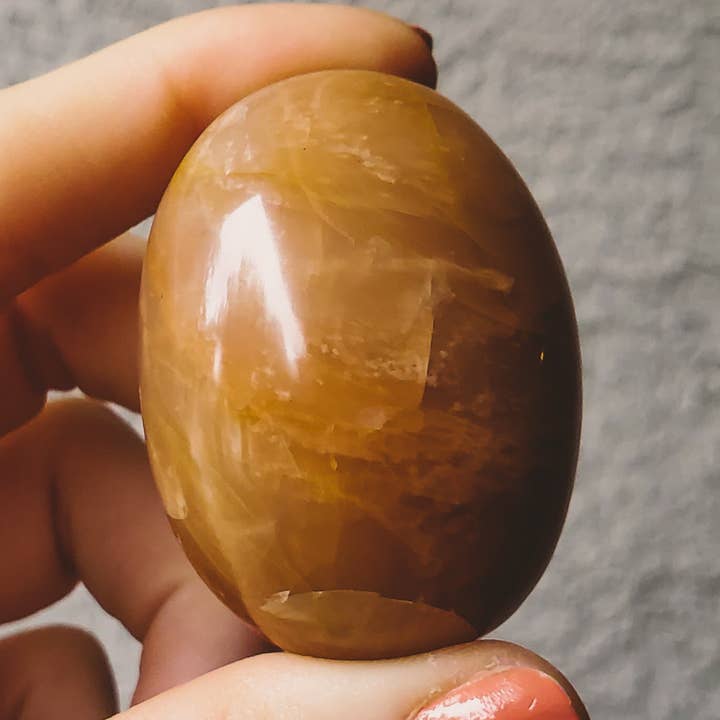 Peach Moonstone Palmstone for wholesale by Copper Bug Jewelry