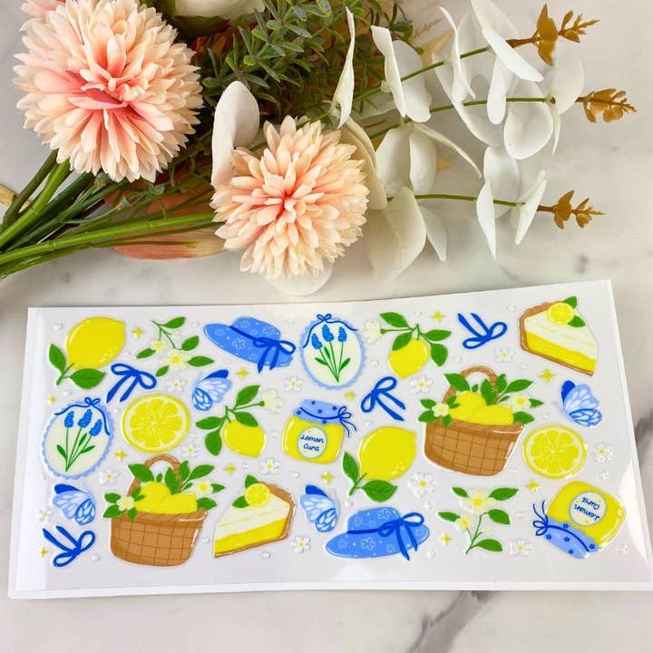 Cottagecore Zitronen | 16 oz UV DTF Folie für den Großhandel von HKS Custom Designs