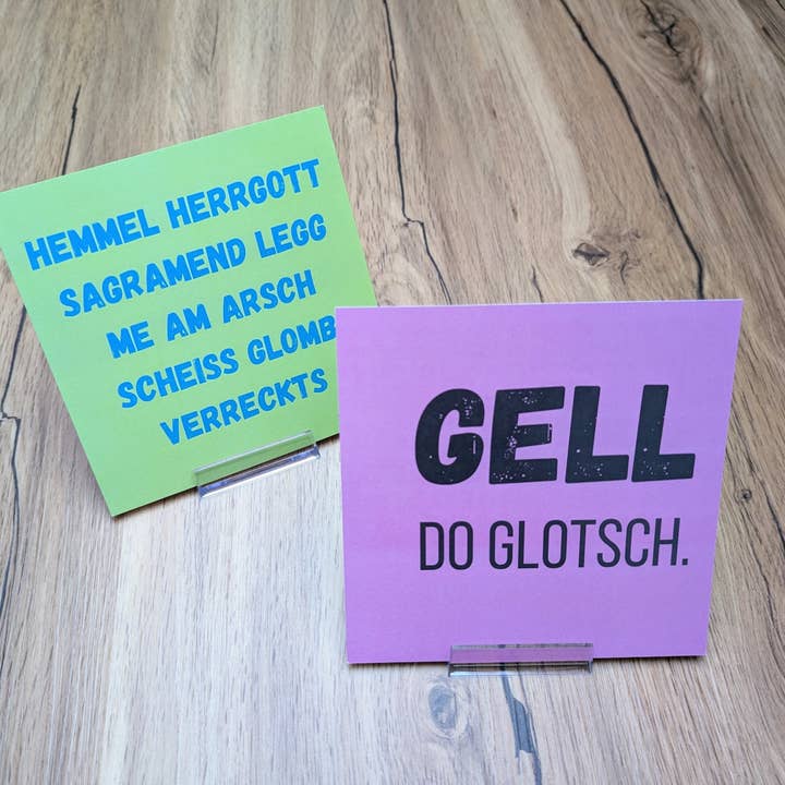 Gell do glotsch - Schwäbische Wendekarte Quadrat für den Großhandel von eiwandfrei