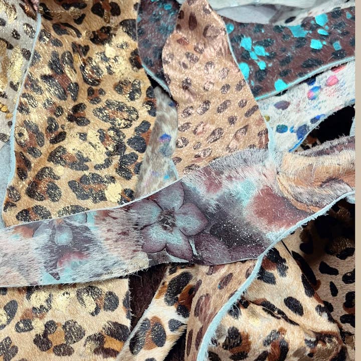 Western Linens - Wholesale Craft Supplies - Acid wash Cowhide scraps - SPECIAL PRICING