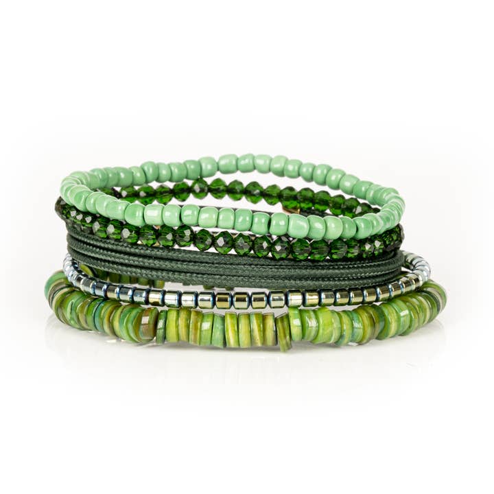 Emerald Earth Men’s Beaded Bracelet Set for wholesale by The Dark Men