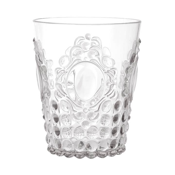 Set van 6 heldere acryl waterglazen - Baroque & Rock voor wholesale door Baci Milano