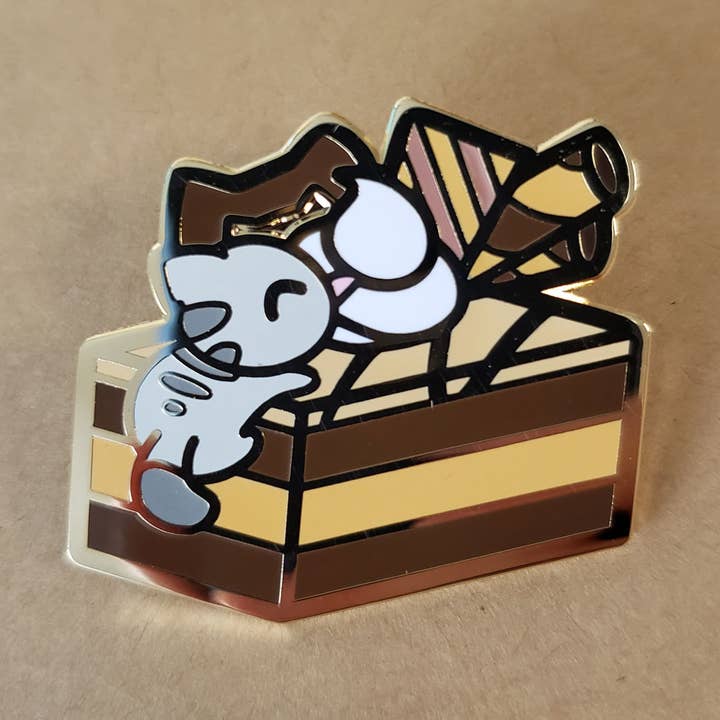 Chocolate Cake Enamel Pin for wholesale by Bonnies Lab