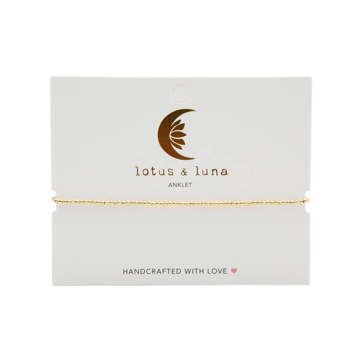 Lotus and Luna - Wholesale Anklet - 2mm Gold Bead Anklet3
