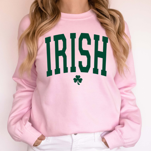 Limeberry Designs - Vente Sweat-shirt à imprimés – femme - Pull à col rond Irish with Shamrock Green1