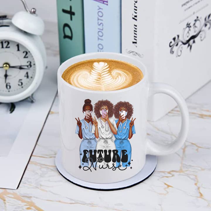 Future Nurse Ceramic Mug (Black Girl Magic) for wholesale by Seven77nine