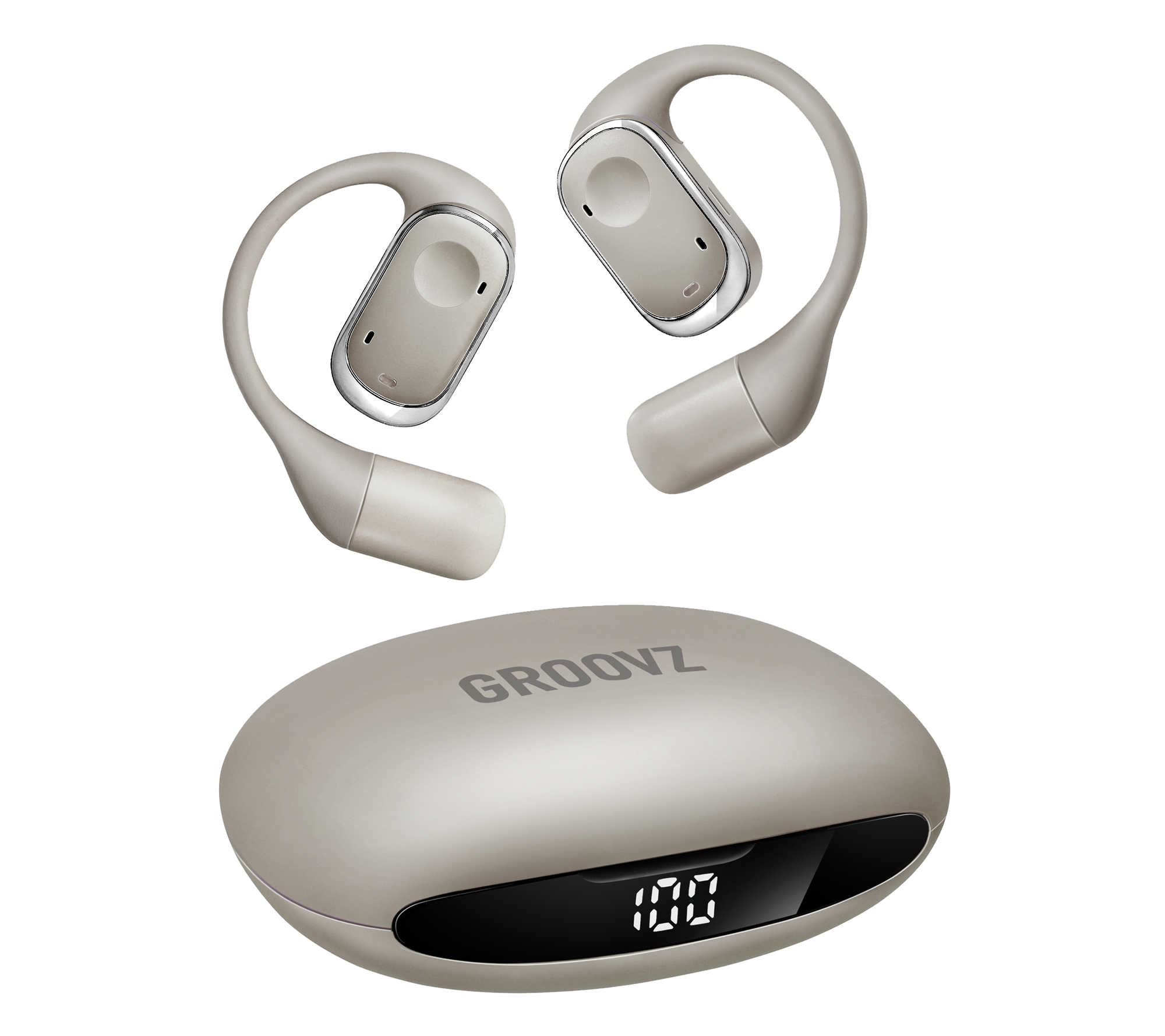 Groovz Audio – wholesale Headphones – Groovz Open-Ear True Wireless Headphones with Smart Battery Display8