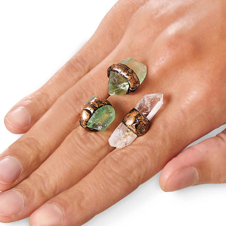 Pyramid Collection - Wholesale Cocktail/Statement Ring - Asymmetrical Oversized Gemstone Copper Ring1