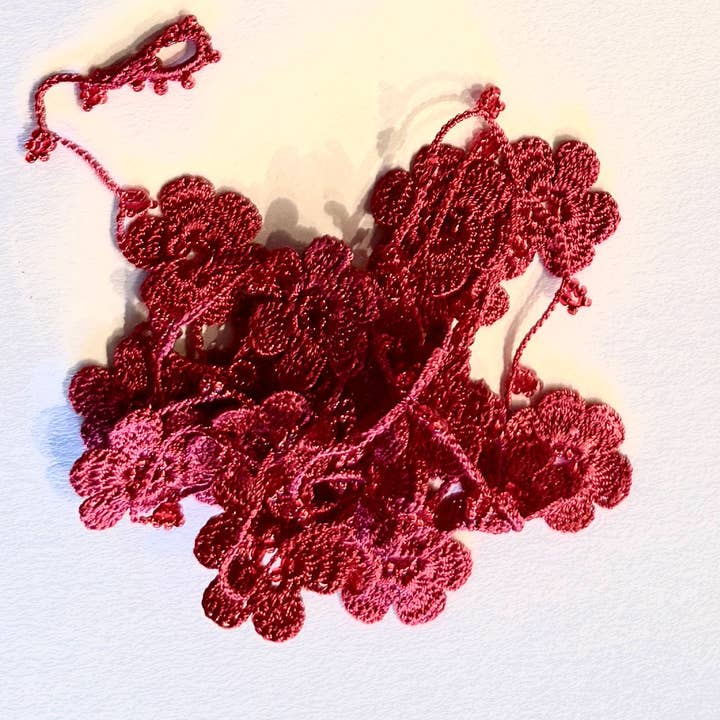 Silk Wool and Bijoux - Wholesale Scarf - Women's - Pansies OYA Scarf Necklace3