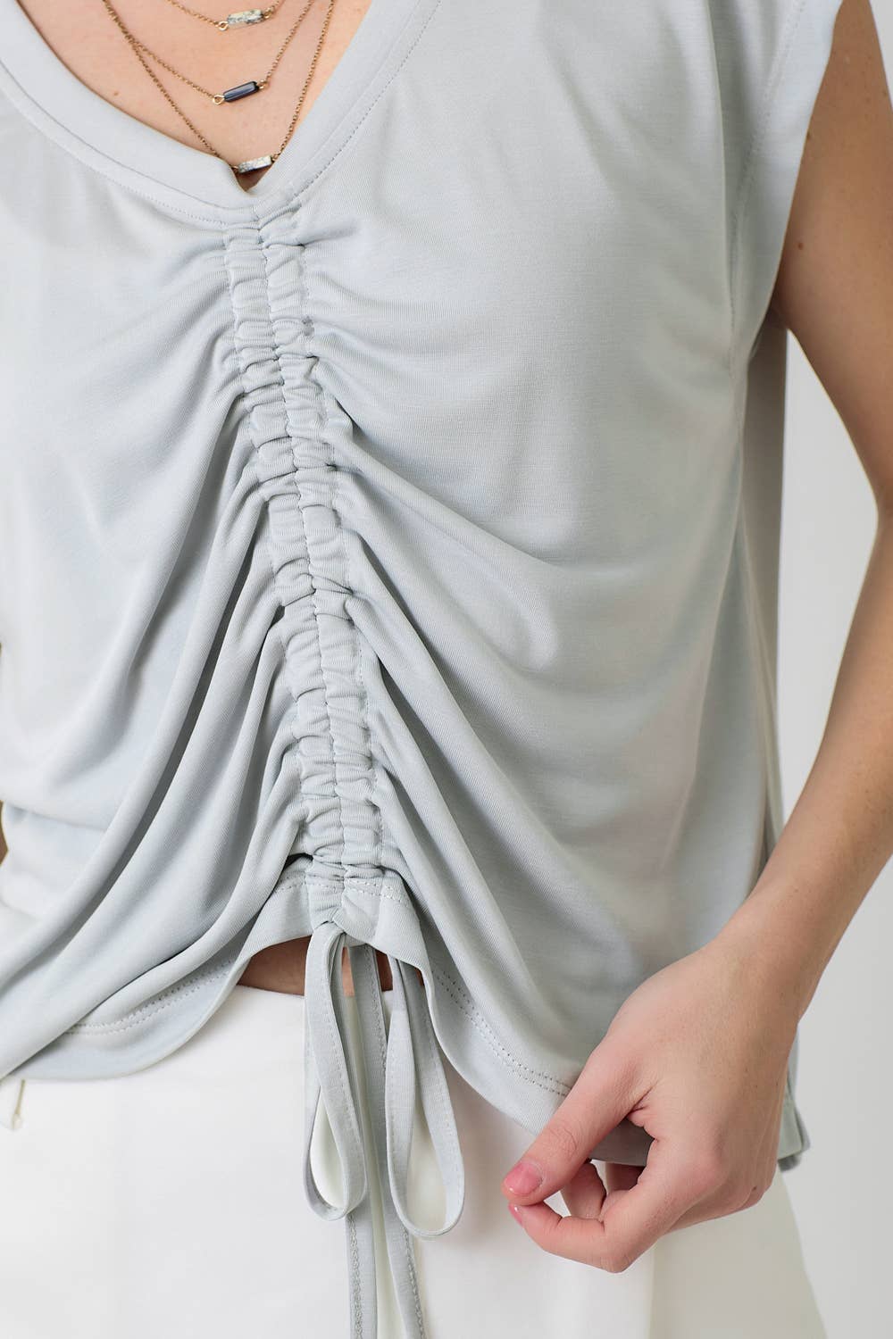 Mystree - Wholesale Knit Top - Women's - 20020 Front Ruche Modal Top 50