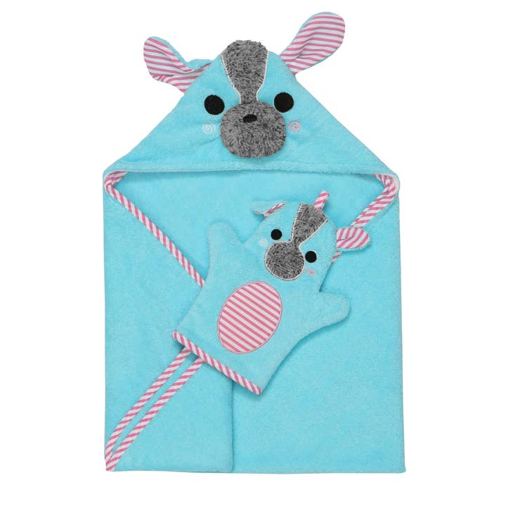 ZOOCCHINI - Wholesale Bath Toy - Baby - Baby Snow Terry Bath Mitt - Yorkie 0-18M