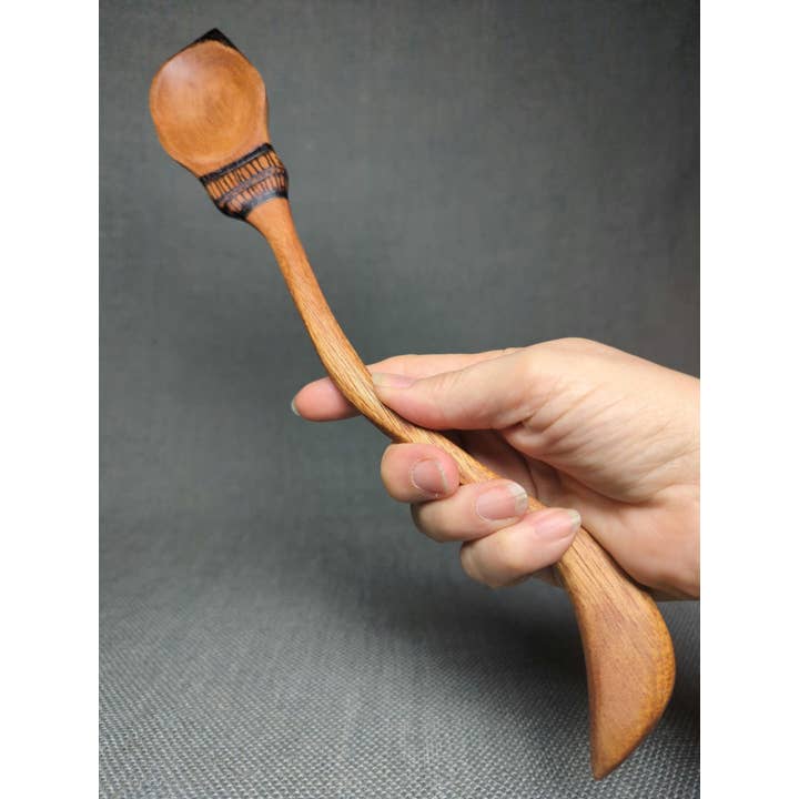 Chaos Woods - Wholesale Kitchen Spoon - Witch Broom Spoon - Hand carved Mahogany wood for cooking7