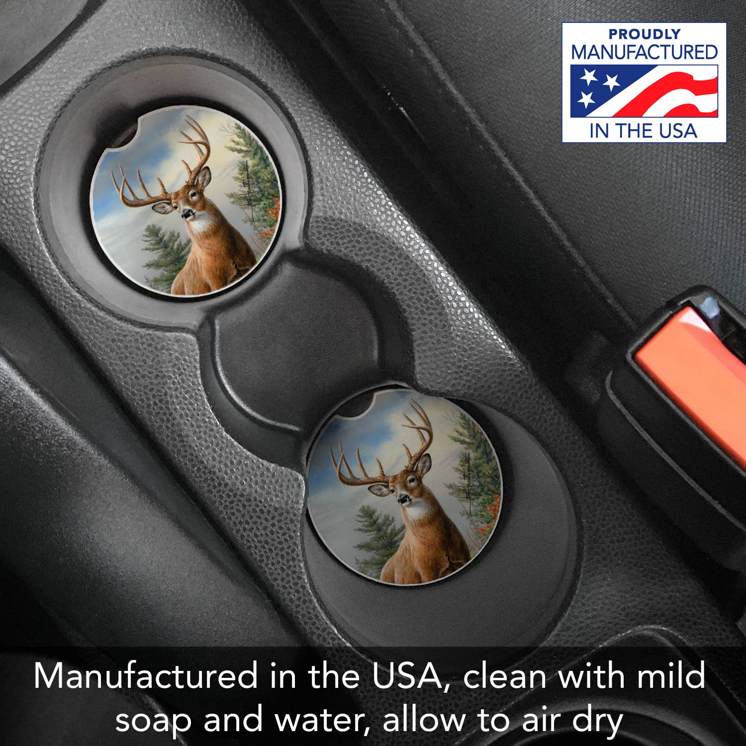 CounterArt/Highland Home/Thirstystone/CoasterStone – Base de copos para carro – Unissexo por atacado – Montanha de carro absorvente de luz matinal 1 Pk1