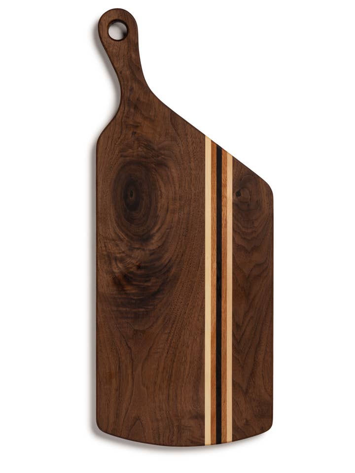 Large Handle Walnut Charcuterie and Cheese Board for wholesale by Pino Grande Woodworking