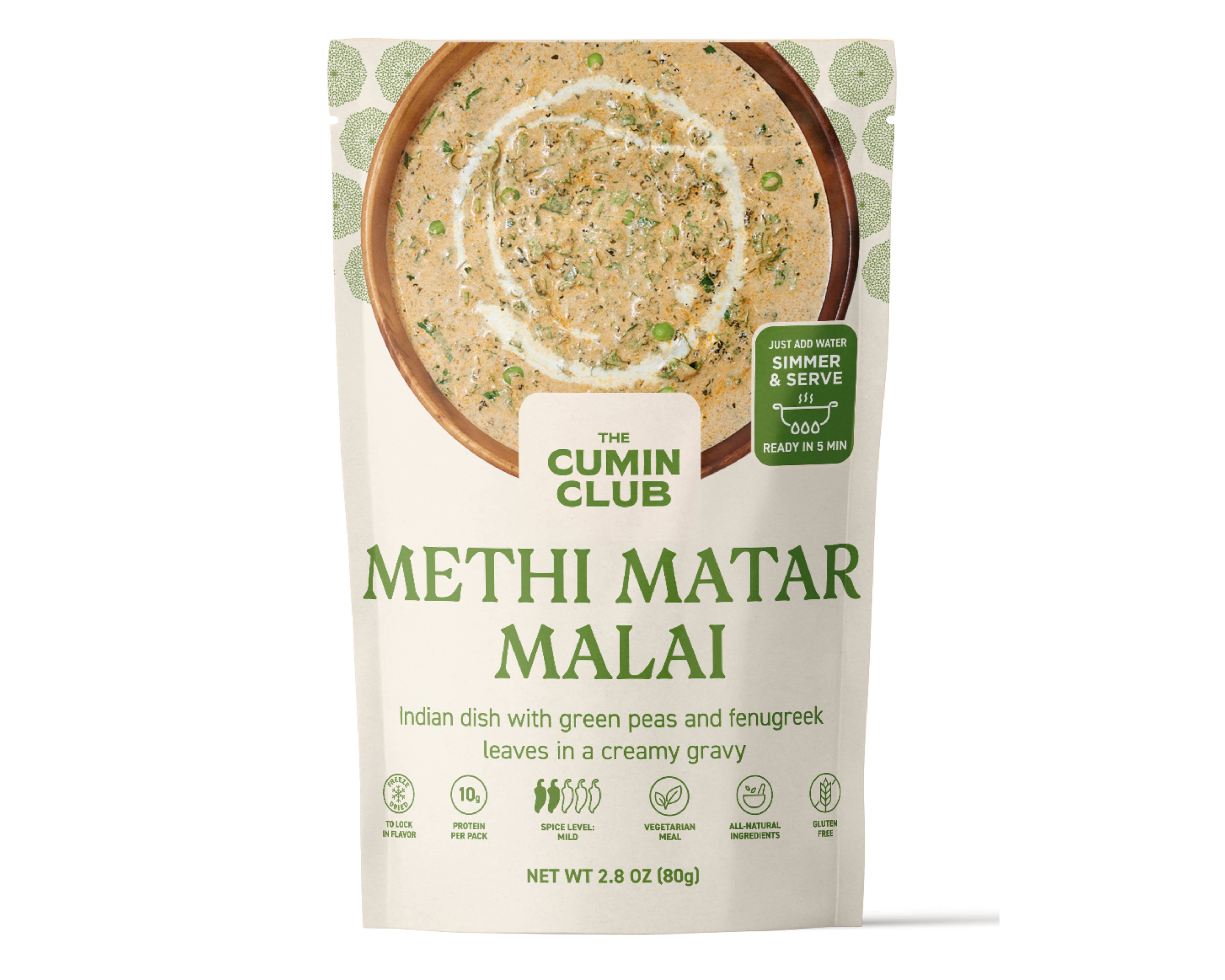 The Cumin Club - Wholesale Shelf Stable Prepared Meal - The Cumin Club - Methi Matar Malai Ready to Eat Indian Meal