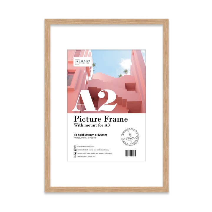 Oak A2 Picture Frame With mount for A3 for wholesale by WholesaleFrames.co.uk