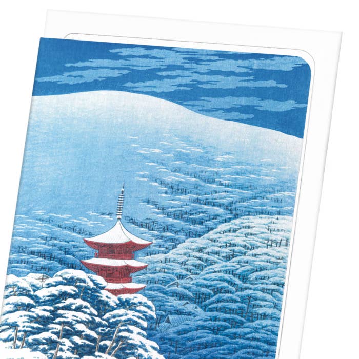 Ezen Trade – wholesale Everyday greeting card – AFTER A SNOWFALL YASAKA SHRINE (1929): Japanese Greeting Card2