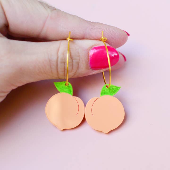 Peach Hoop Earrings for wholesale by Silly Loaf