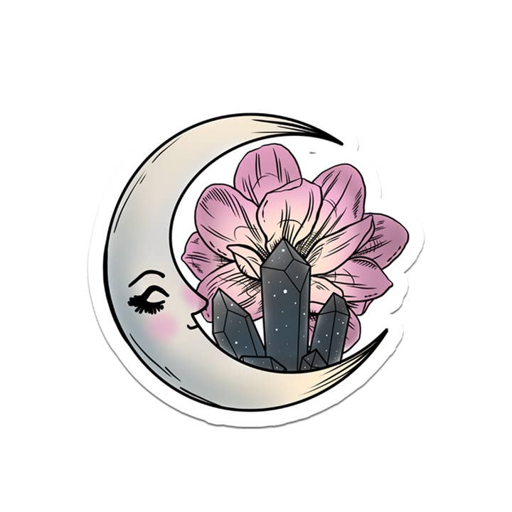 Moon | Crystal | Witch | Waterproof Vinyl Sticker | 2.5" for wholesale by Rebel and Siren Stickers