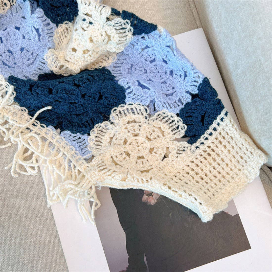 Funkyrel® Atzbranding Limited - Wholesale Knit Sweater - Women's - Crosa - Floral Pattern Hollow Knit Sweater14