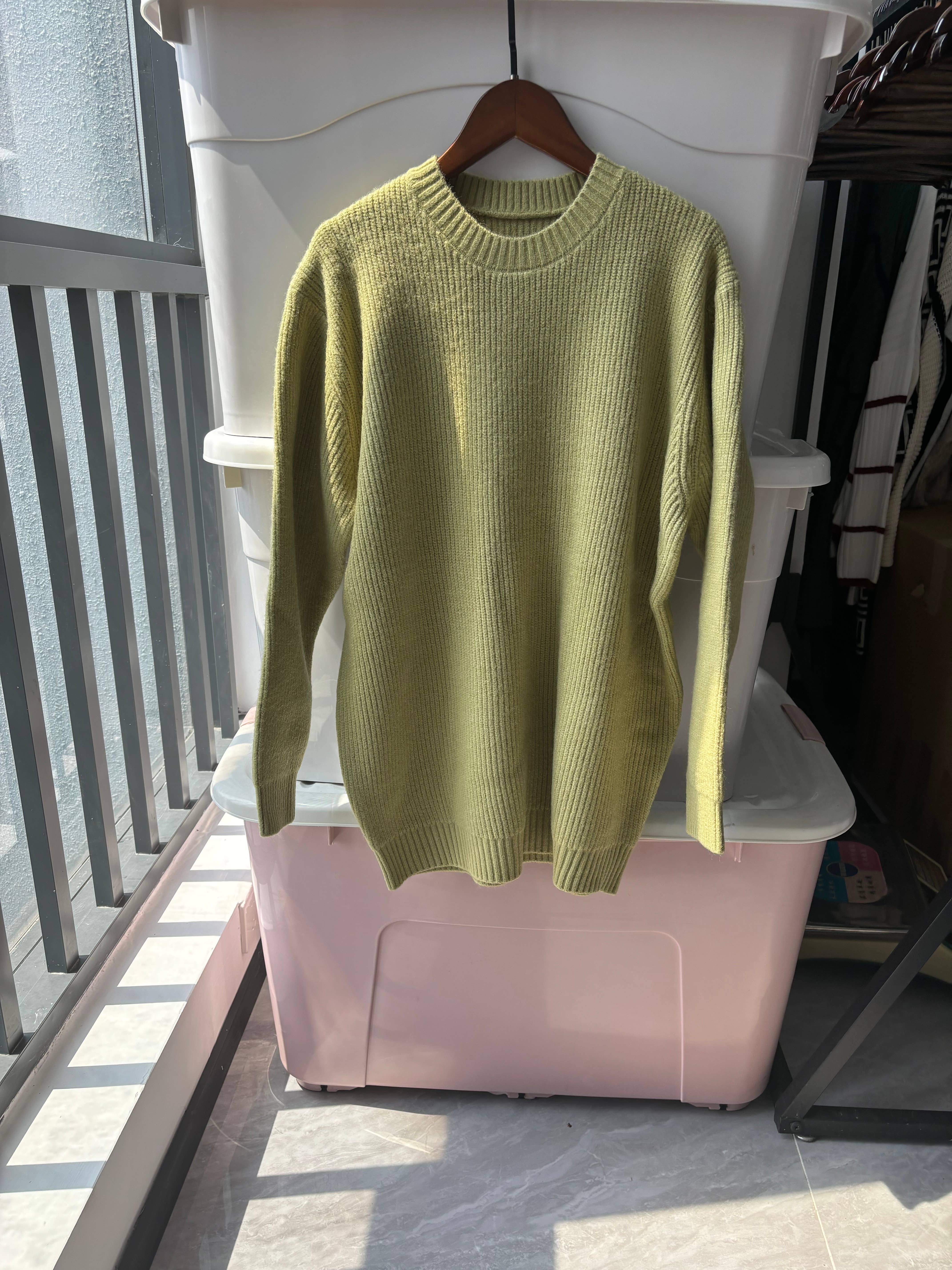 Whisper Mint - Wholesale Tunic Sweater - Women's - Women's Mock Neck Knit Sweater Loose-Fit top outwear5