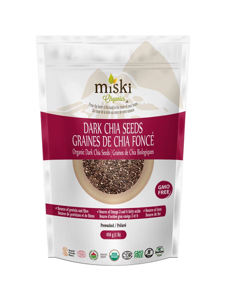 Semi di Chia Dark per la vendita all'ingrosso da parte di Miski Organics