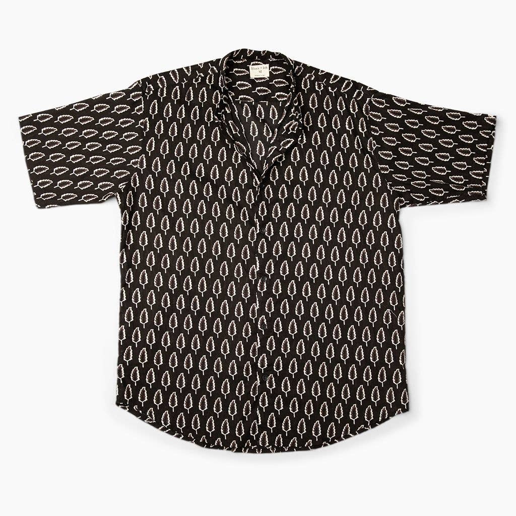Block+Ink - Wholesale Button Down Shirt - Men's - Black Palm1