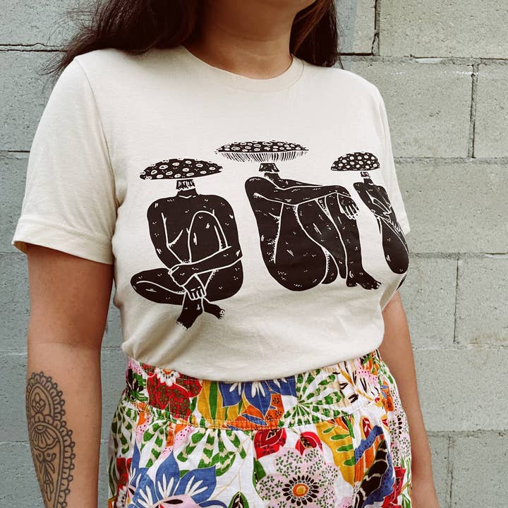 Mermaid Hex - Wholesale Screen Printed T-Shirt - Women's - Three Mushroom Babes Tee