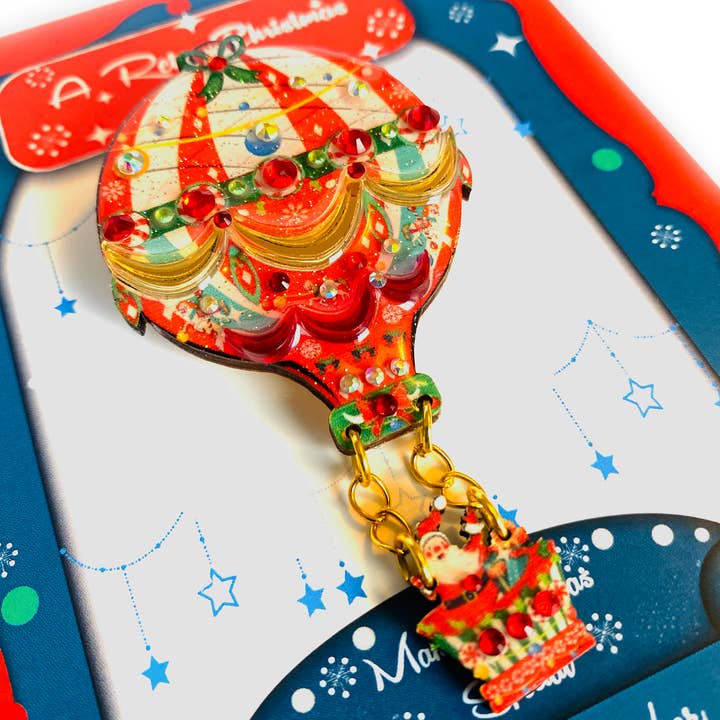 Rosie Rose Parker - Vente Broches - Broche ballon de Noël, épingles de Noël, bijoux insolites4