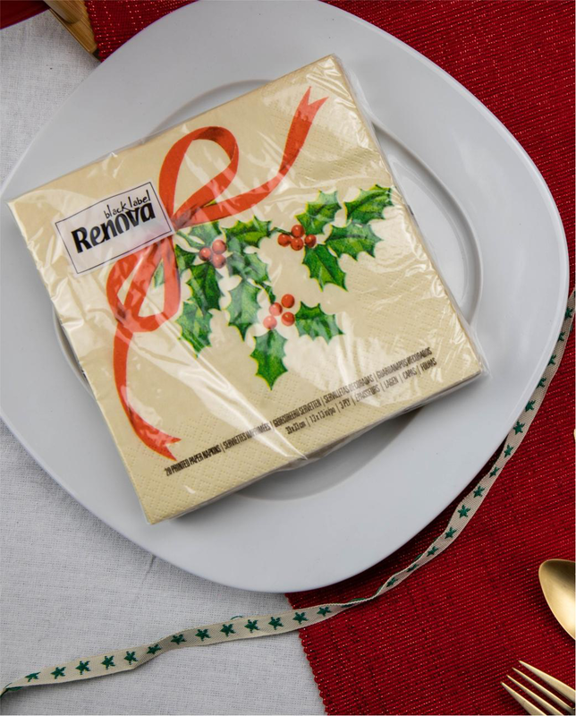 Renova - Wholesale Disposable Napkin - Christmas Paper Napkins Xmas Ribbon 2