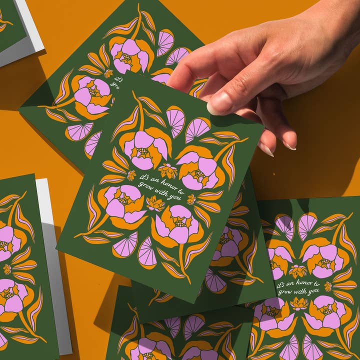 Carte de vœux "L'honneur de grandir avec vous" pour la vente par Moonymade