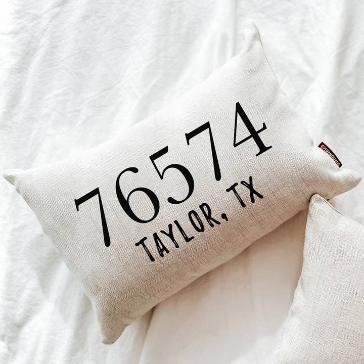 Almofada de lance com código postal por atacado de 521handmade