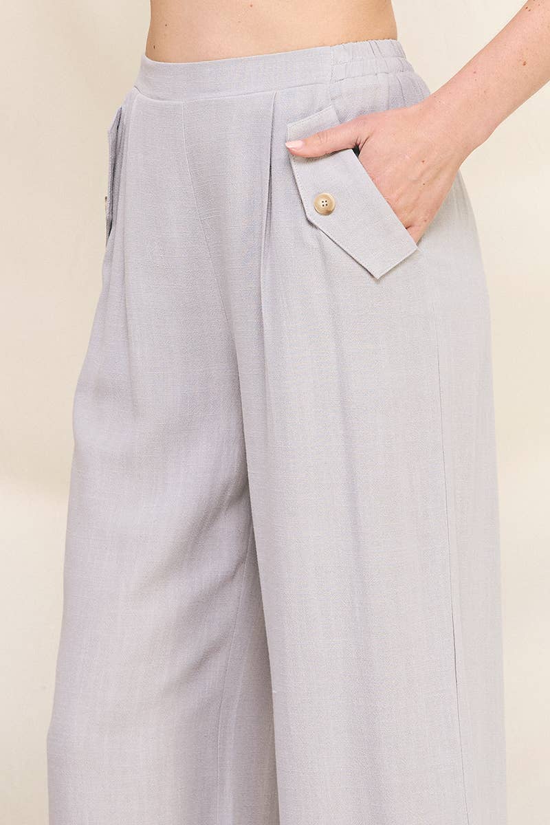 Allie Rose - Vendita all'ingrosso Pantalone - Donna - Pantaloni in morbido lino con tasche7