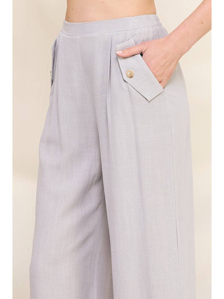 Allie Rose - Vendita all'ingrosso Pantalone - Donna - Pantaloni in morbido lino con tasche7