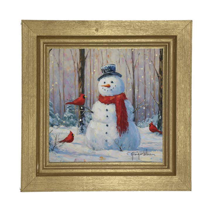 ginger blue - Wholesale Christmas Wall Art - Snowman with Cardinals3