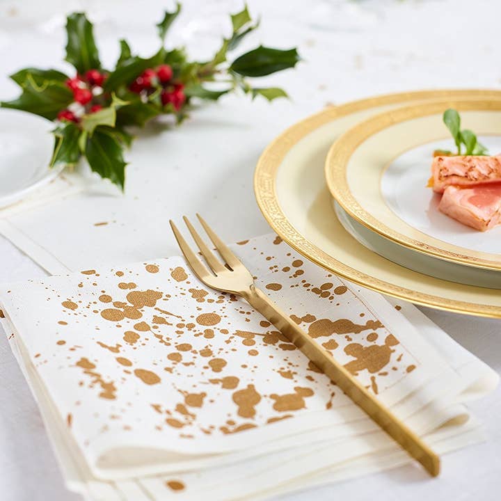 MY DRAP - Wholesale Placemat - Golden Splash! Linen Placemats 6 Units2