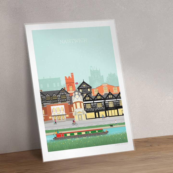 Nantwich Art Print for wholesale by Adam Francis Illustrator